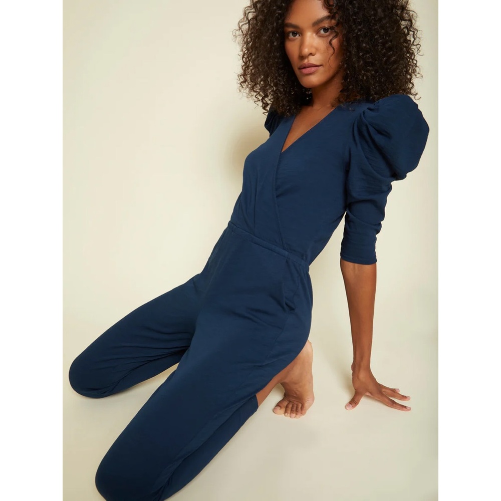 Nation LTD Blue Puff Sleeve Jumpsuit
